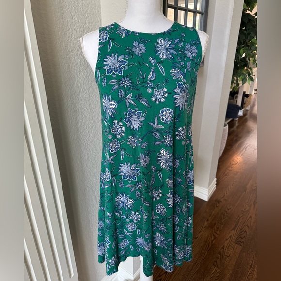 LOFT Dresses & Skirts - LOFT Green and blue Sleeveless swing Sundress